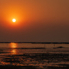 引き潮の夕暮れ