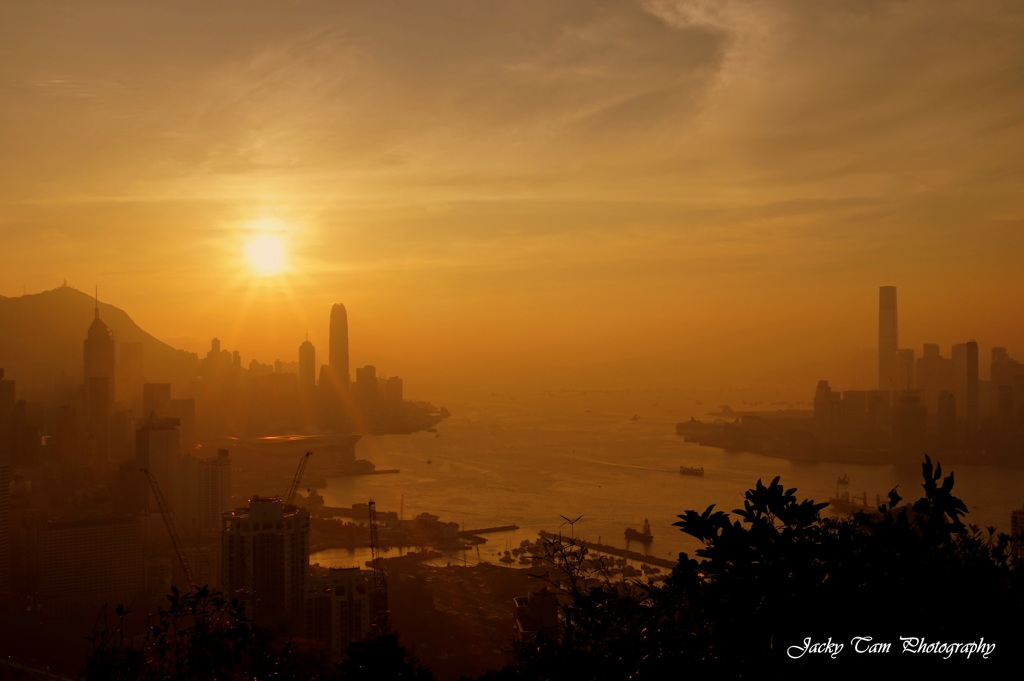 香港の夕日