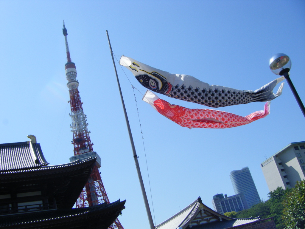 東京タワーとこいのぼり