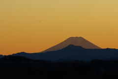 夕暮れの富士山