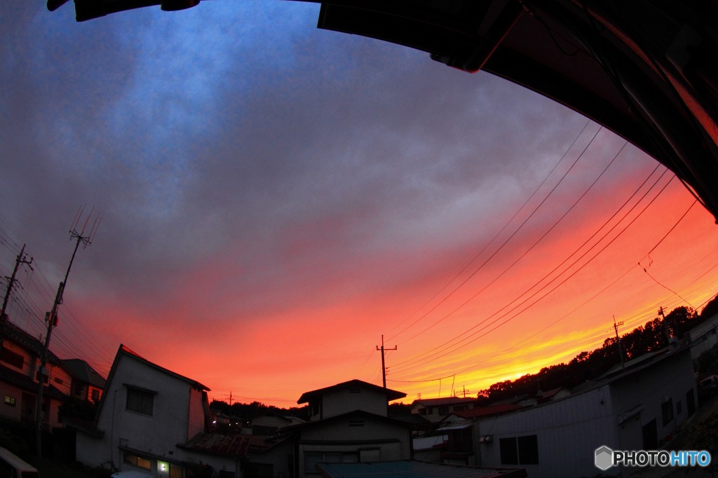 今日の夕日～自宅から