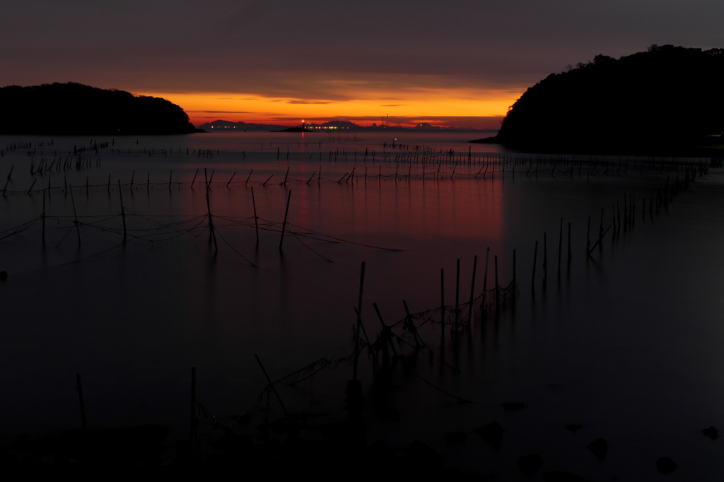 沖島と前島の夕焼け