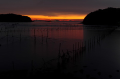 沖島と前島の夕焼け