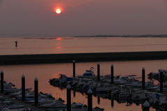 吉田港の夕陽