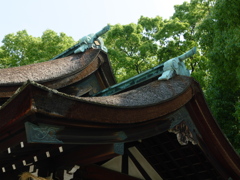知立神社　拝殿の切妻屋根
