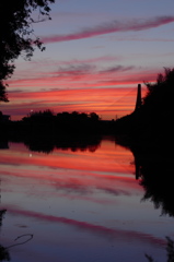 水辺の夕景（夕焼け）