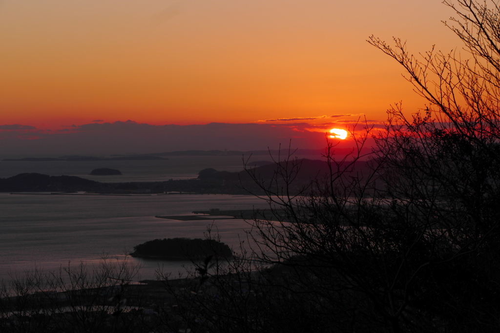 三河湾の落日