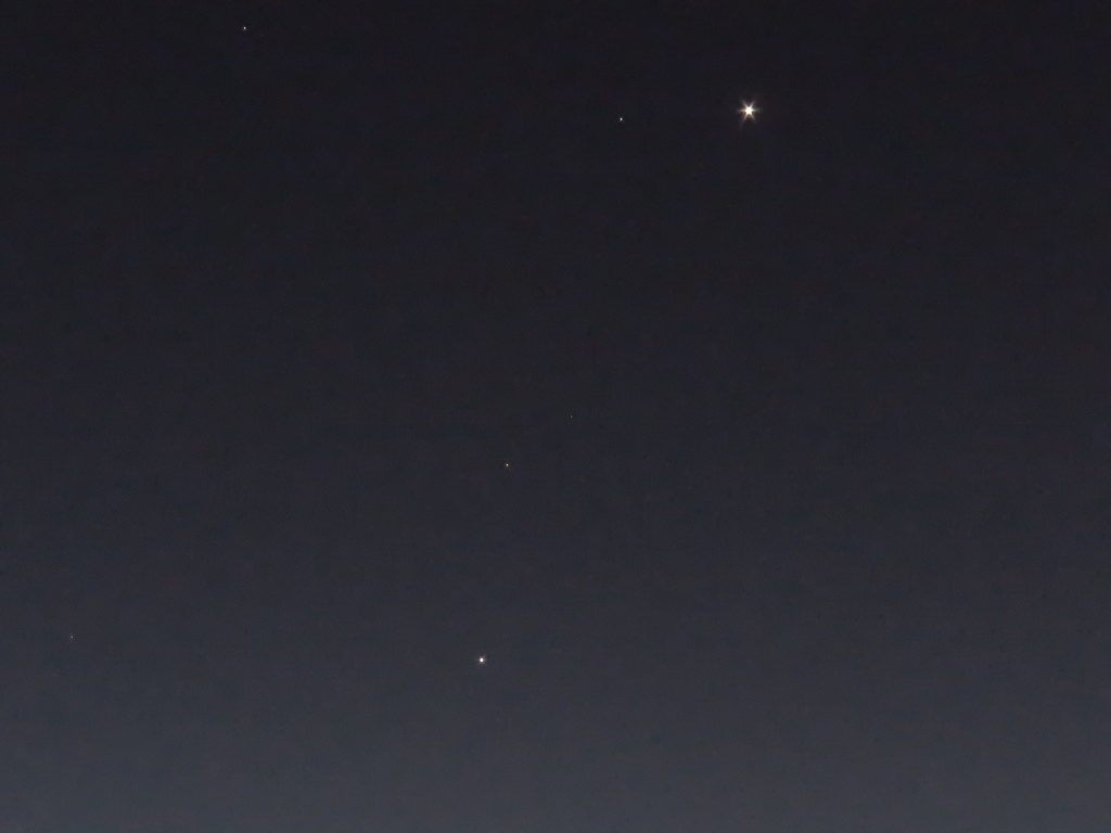 金星、レグルス、火星、木星