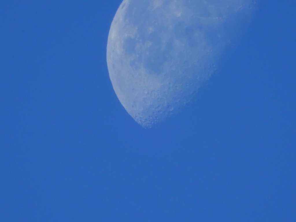 月をズームアップで撮ってみた