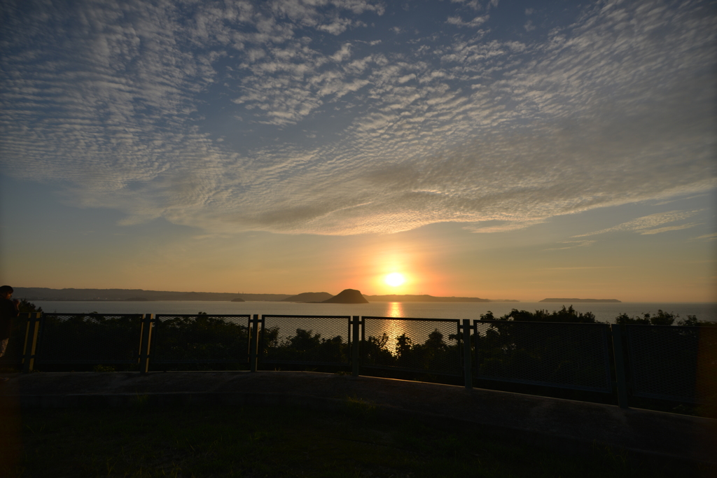 唐津湾に落ちる夕日 その２