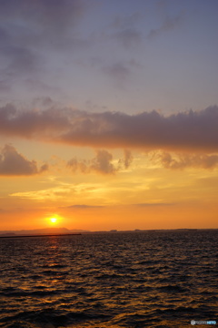 埠頭の夕日