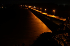 夜の角島大橋