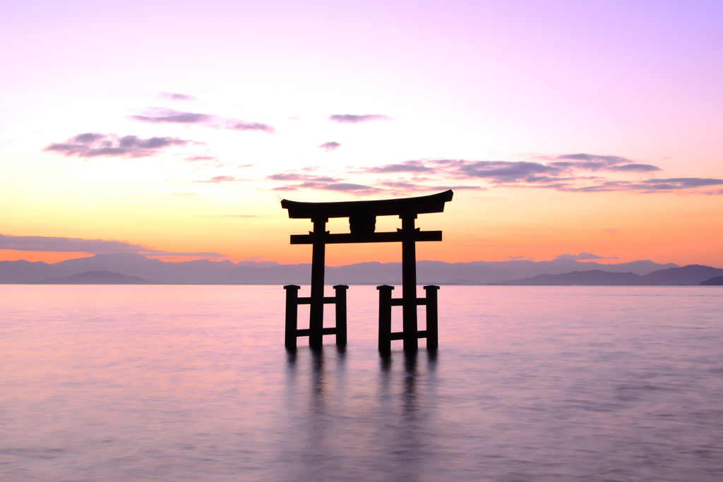 白鬚神社の茜焼け