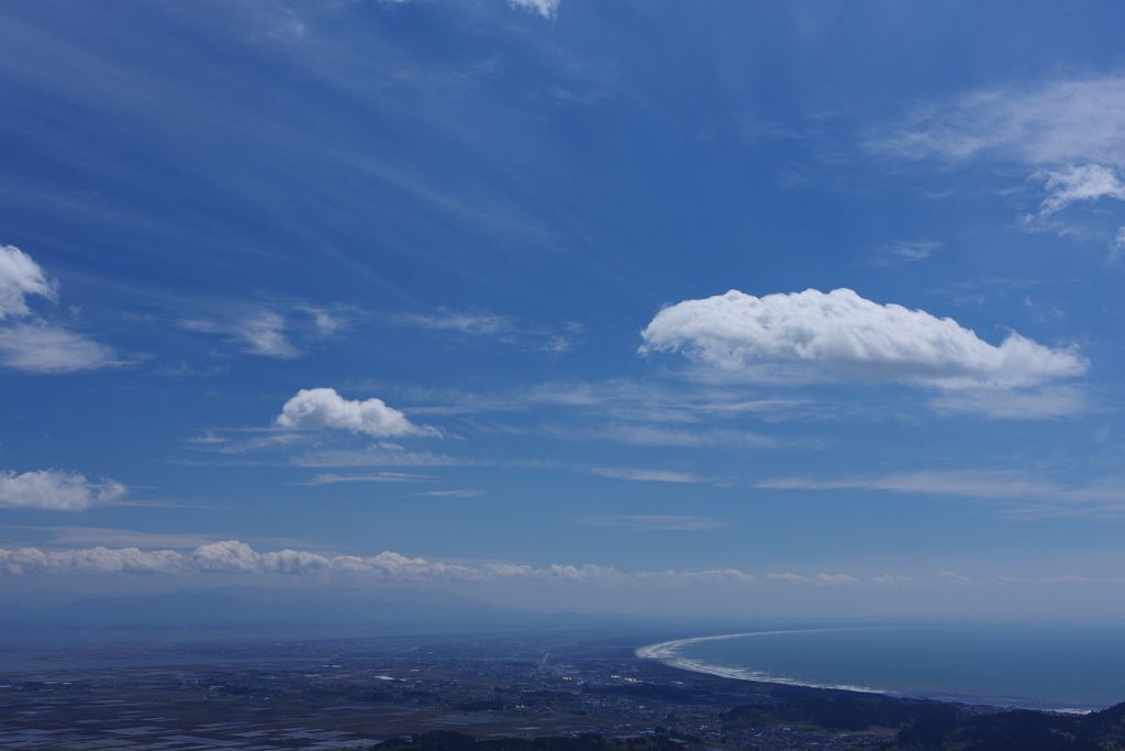 男鹿 寒風山の眺め。