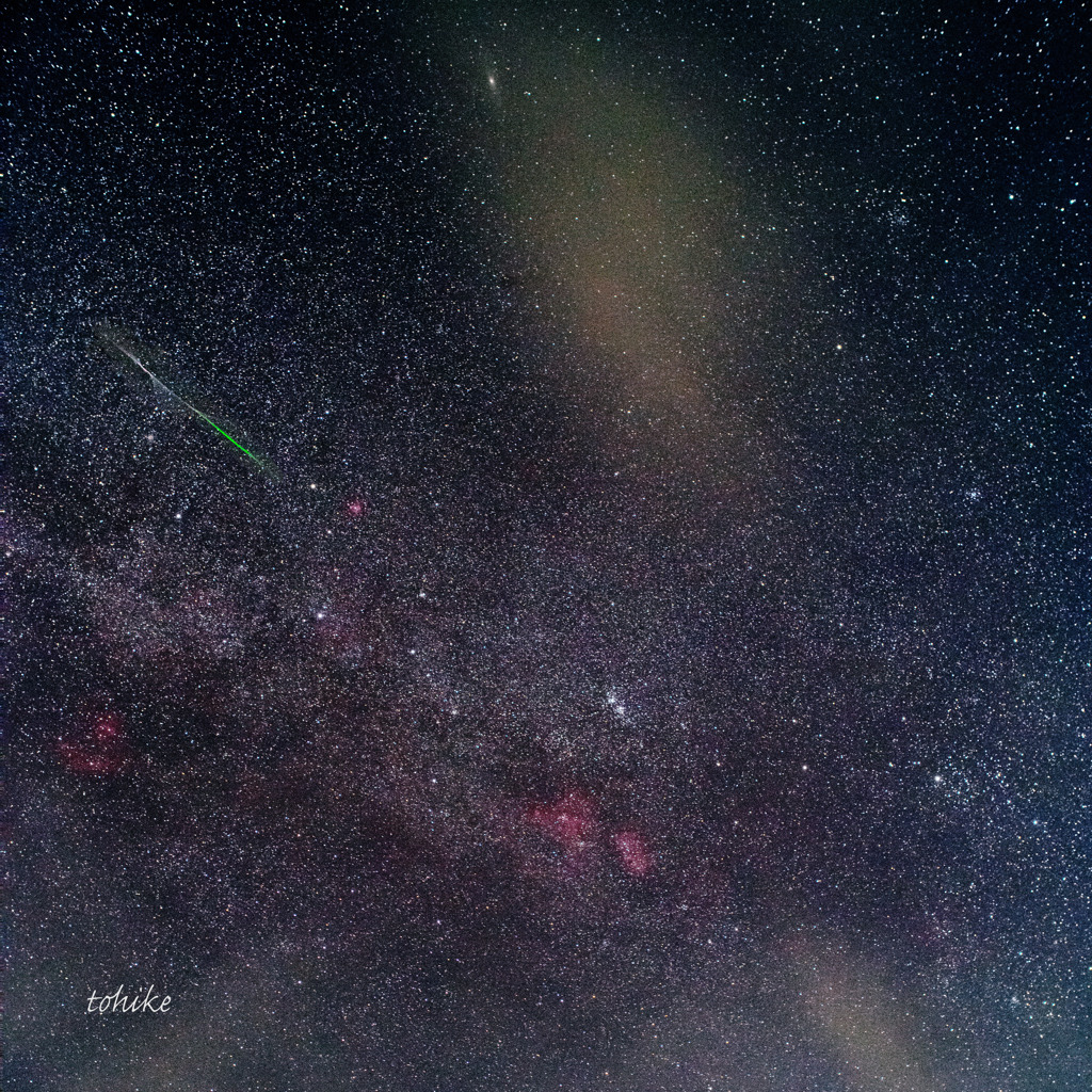 Perseus meteor shower=☆２