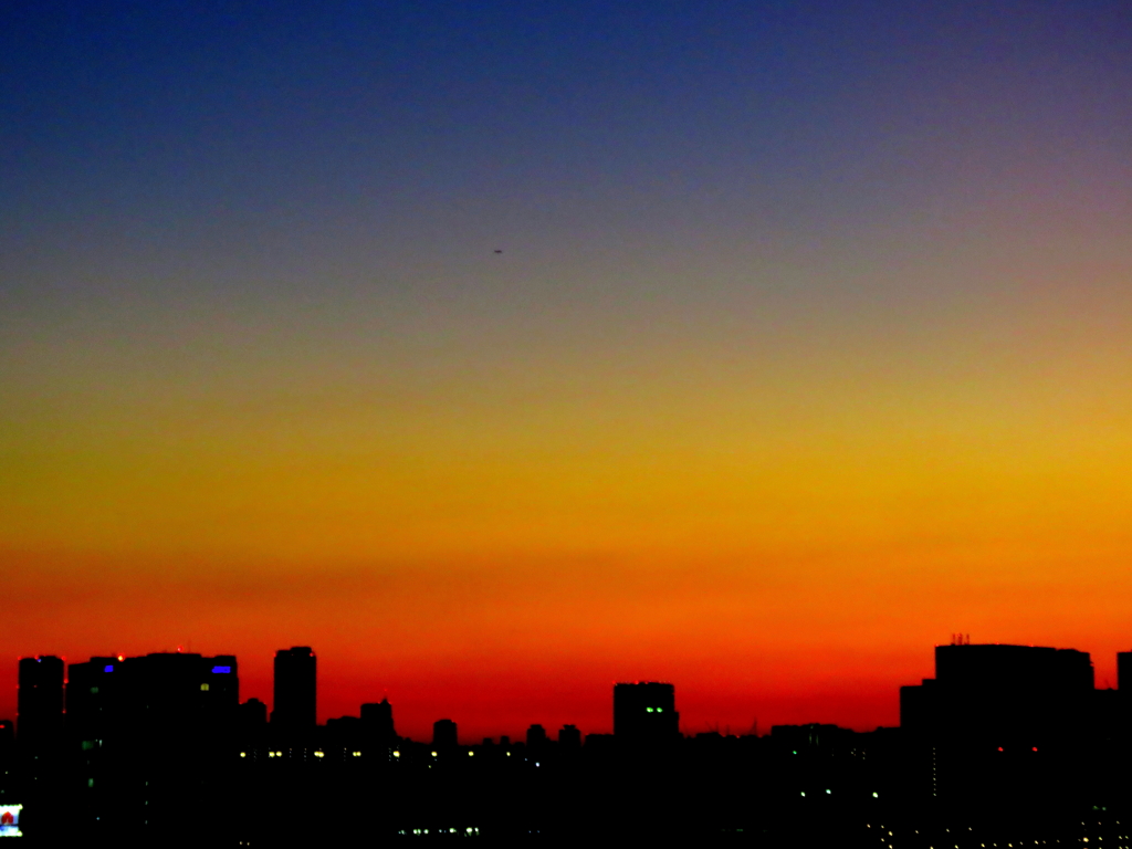 晩秋の夕焼け