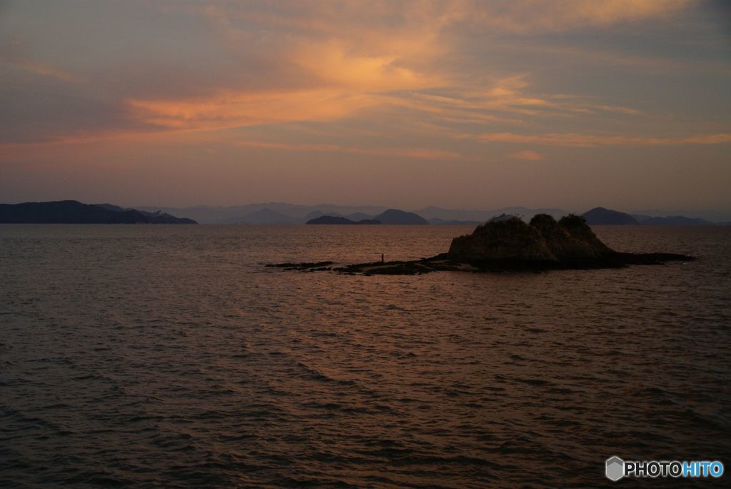 三つ島とあかね雲
