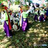 拍子木で景気づけ