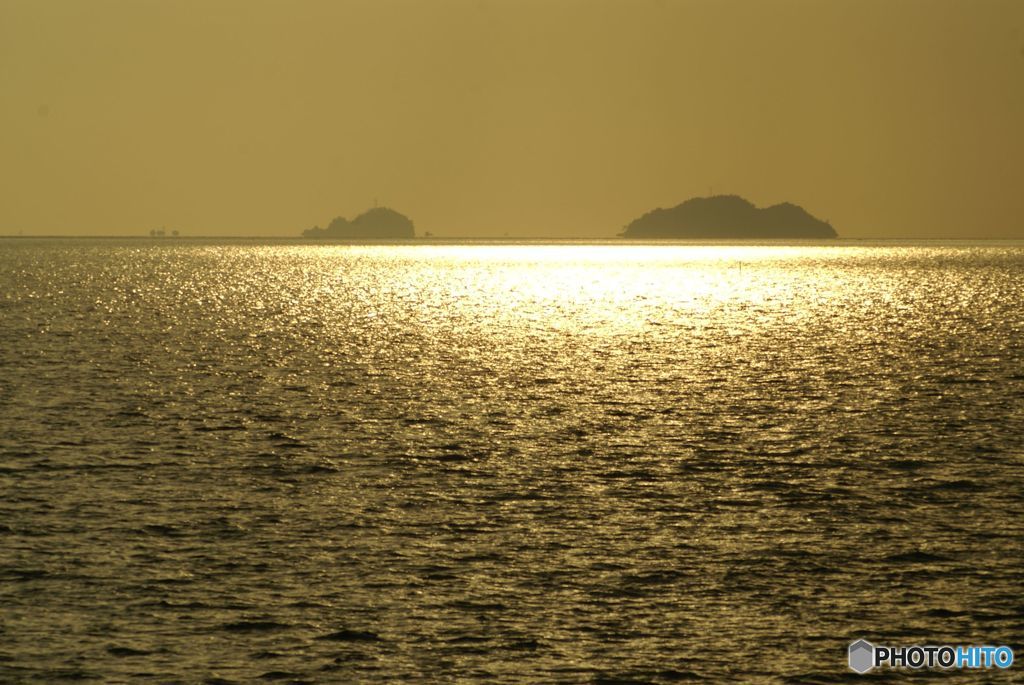 輝く海