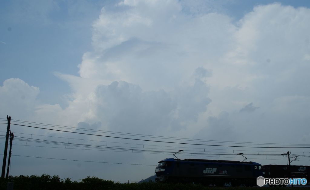 夏雲の下