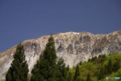 新緑と残雪の大山