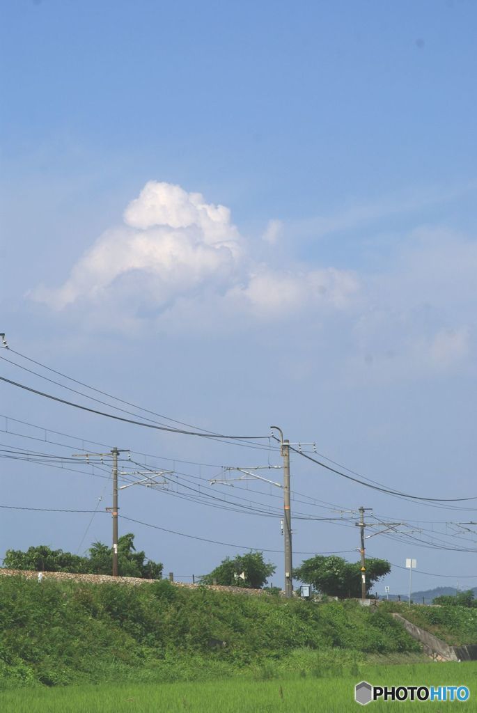 鉄路と積乱雲