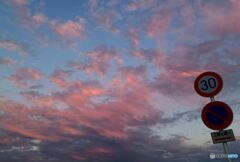 携帯の写真から　夕焼雲