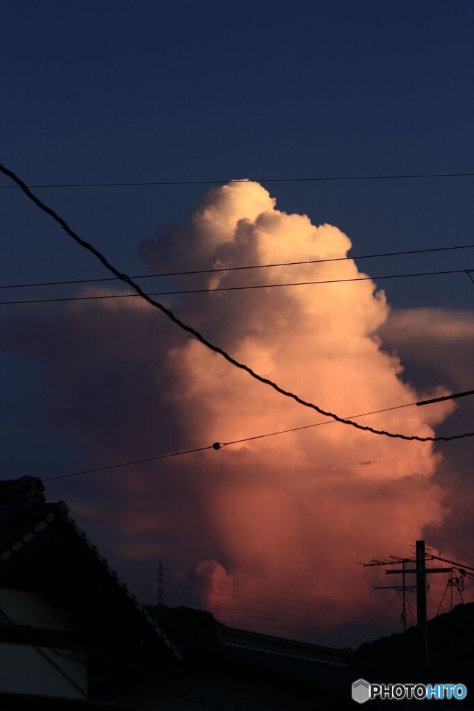 夕日を受けて