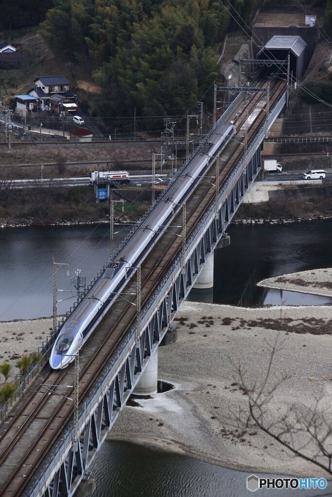 上り　こだま734号　鳥瞰