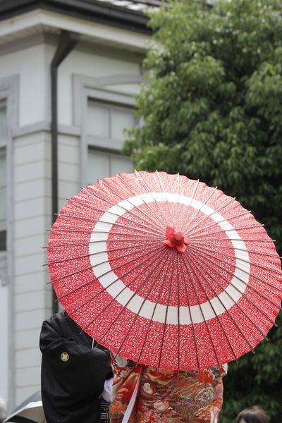 和傘に隠されて