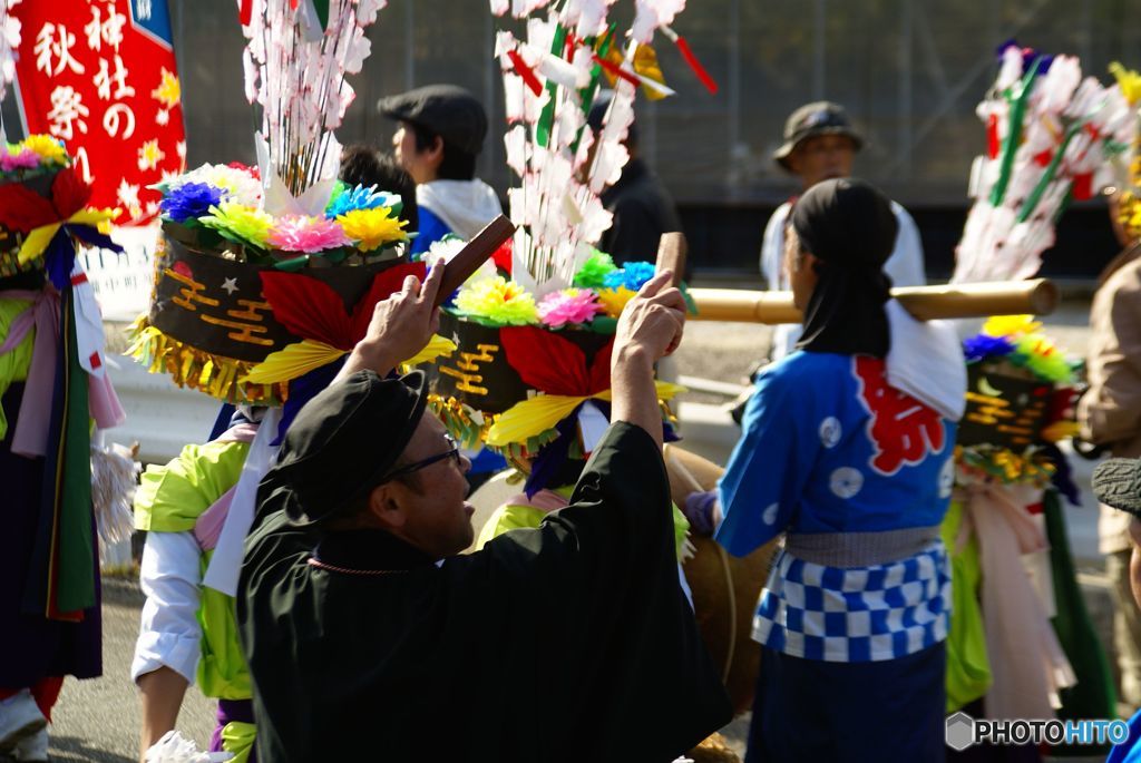 秋祭り　音頭をとる