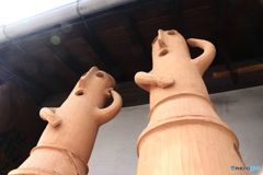 店先の大きな埴輪