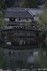 倉敷川　早朝の風景