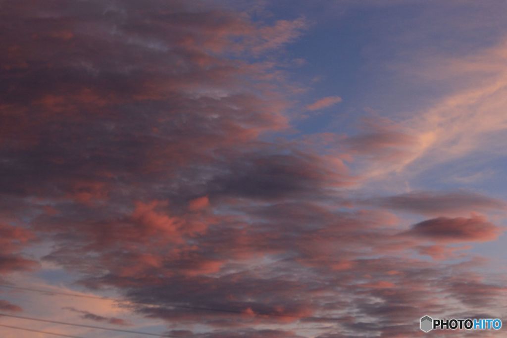 陽の落ちる頃の雲