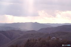 光芒と備中松山城