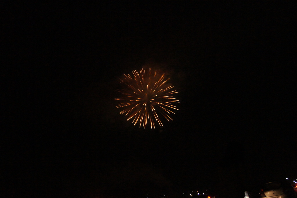 秋の夜空に咲く花火
