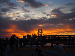 燃えるお台場