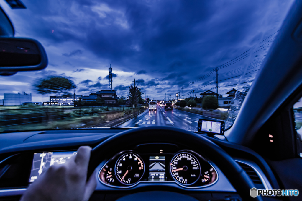 Driving on a rainy day