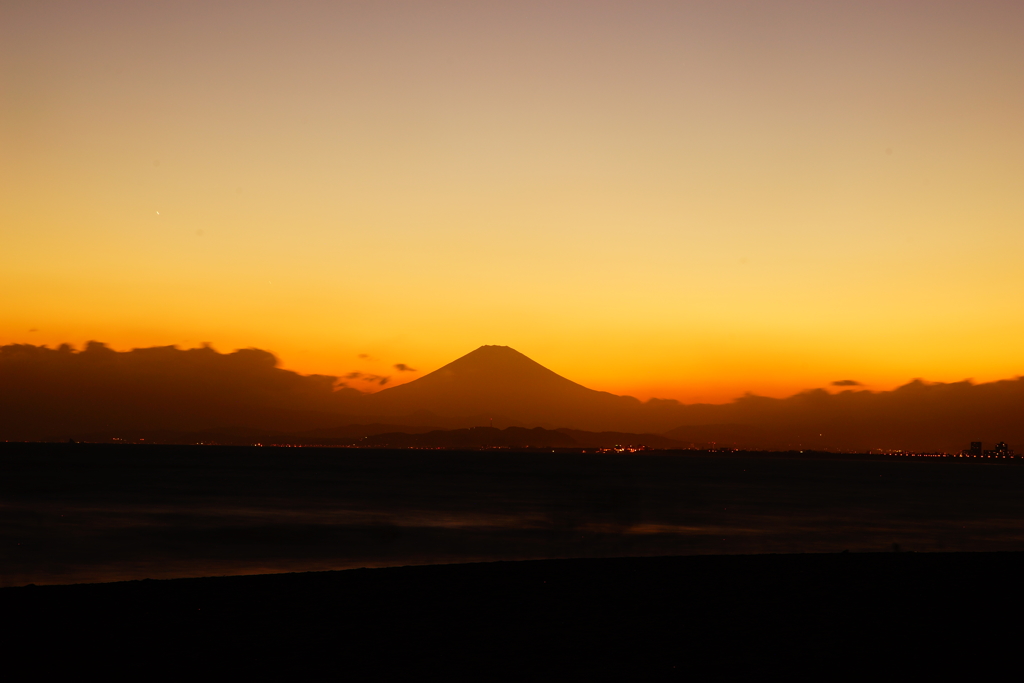 海の家 閉店日の夕景　DSC09364