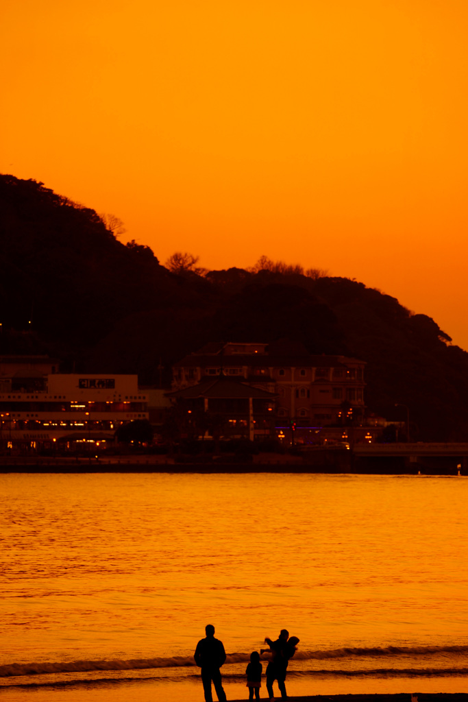 浜辺のお散歩家族 ②