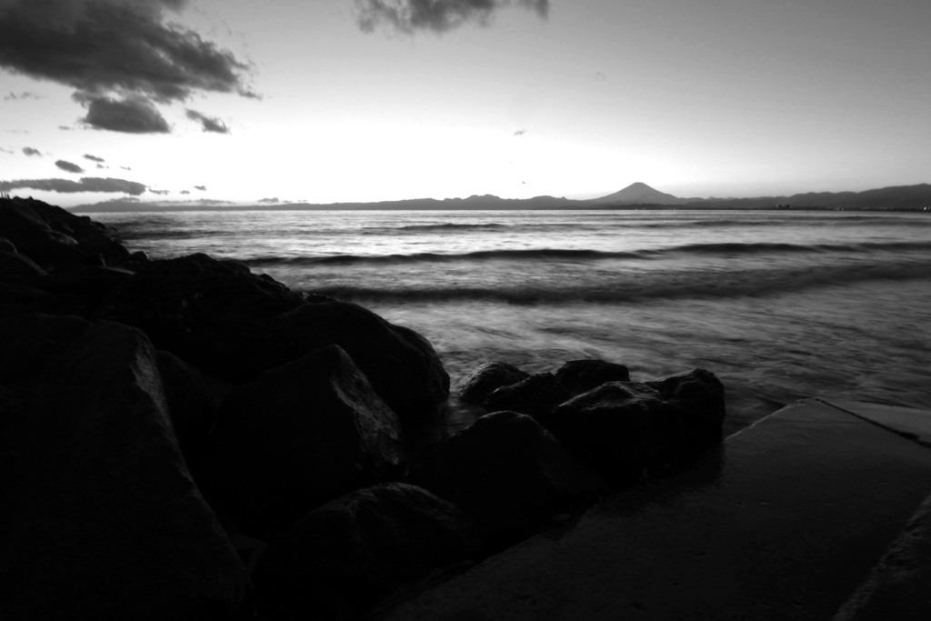 夕景～富士と海～③
