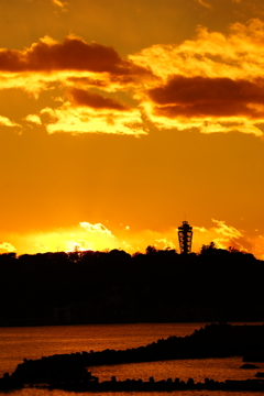 R134小動の夕景