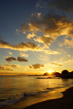 R134小動の夕景