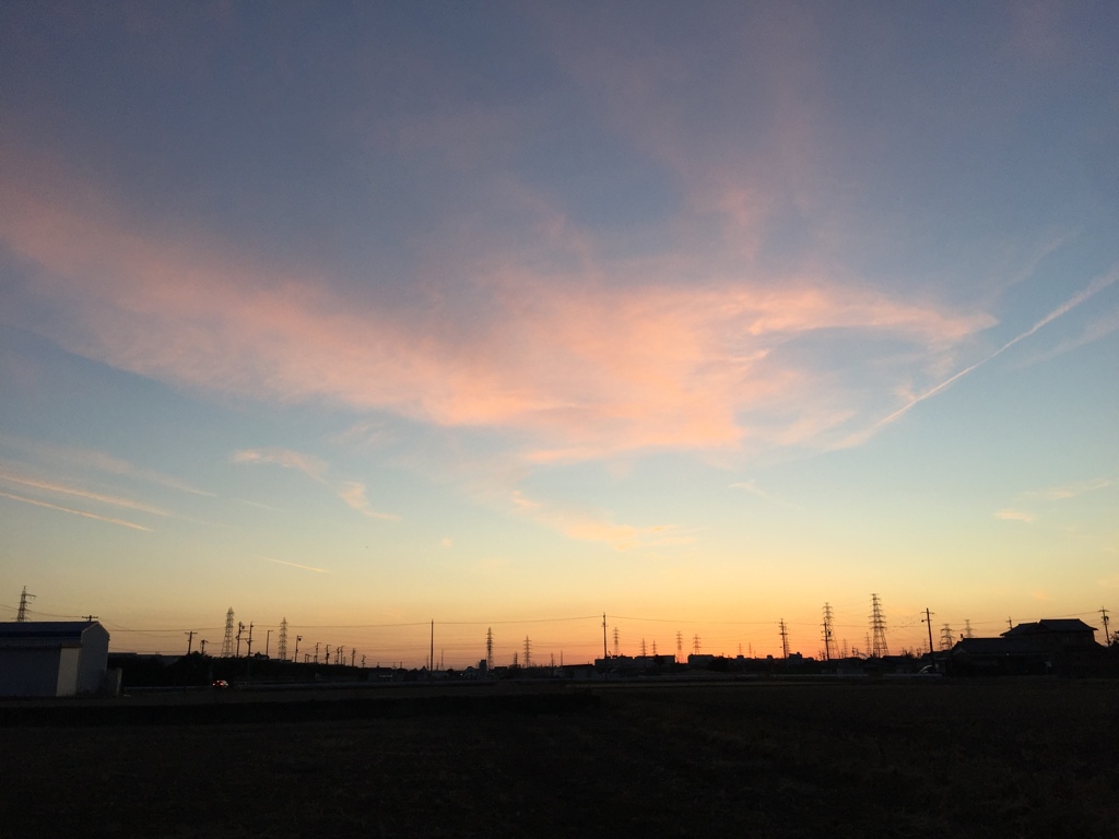 旧正月の夕陽