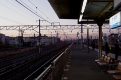 冬の朝の駅