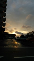 空、夕日