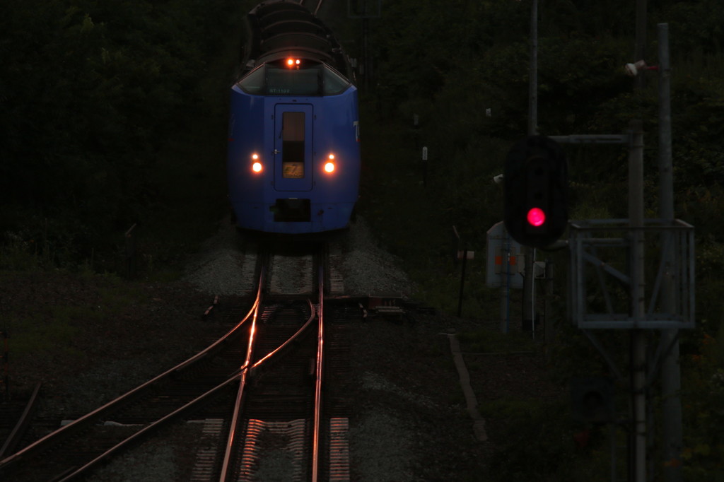 夕闇で
