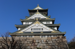 大阪街風景を撮ってみた－冬の青空と大阪城