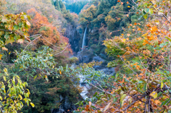 綿ヶ滝が見える展望台より（手取峡谷2015年秋より）