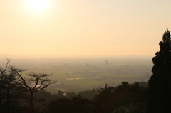 手繰ヶ城山古墳から見た夕日